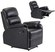 COMFORT Πολυθρόνα Relax Σαλονιού - Καθιστικού, PU Μαύρο  79x97x101cm Ε9732,2