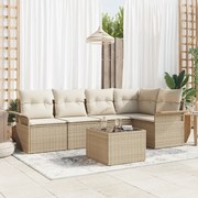 vidaXL Σετ Καναπέ  6 Τεμαχίων με Καφέ Πολυεστέρα