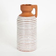 Βάζο Κεραμικό 752-20229 12,1x12,1x26,6cm Terracotta-White Estheti Home Κεραμικό