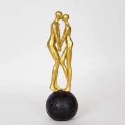 Διακοσμητική Φιγούρα Ζευγάρι 752-27088 9,5x9,5x31,5cm Gold-Black Estheti Home Πολυρεσίνη