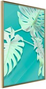 Αφίσα - Teal Monstera - 40x60 - Χρυσό - Χωρίς πασπαρτού