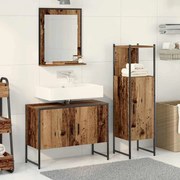 vidaXL Σετ Επίπλων Μπάνιου με αποθήκευση 3 pcs Καφέ 33 x 33 x 102.5 εκ