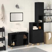 vidaXL Σετ Επίπλων Μπάνιου 3 τμχ  Μαύρος Δρυς Επεξεργασμένο Ξύλο