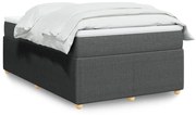 Κρεβάτι Boxspring με Στρώμα Σκούρο Γκρι 120x200 εκ. Υφασμάτινο