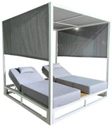 ΔΙΠΛΗ ΞΑΠΛΩΣΤΡΑ ΑΛΟΥΜΙΝΙΟΥ ΠΑΡΑΛΙΑΣ ΜΕ ΣΚΙΑΣΤΡΟ ΚΥΒΟΣ GALLANT HM6097.02 ΛΕΥΚΟ 2x2x2μ