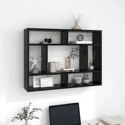 vidaXL Ραφιέρα Τοίχου Μαύρο 75x16x55 εκ. από Επεξεργασμένο Ξύλο