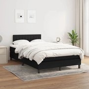 Κρεβάτι Boxspring με Στρώμα Μαύρο 120x200 εκ. Υφασμάτινο