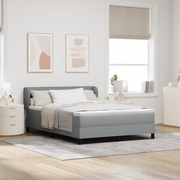 vidaXL Κρεβάτι με Στρώμα Light Grey 140x190 cm Υφασμάτινο
