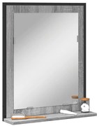 vidaXL Καθρέφτης Μπάνιου με Ράφι Γκρι Sonoma 50x12x60 εκ. Επεξ. Ξύλο