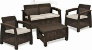 Σετ Κήπου 4τμχ Wicker Keter Corfu Set Brown