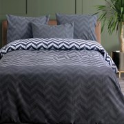Φανελένια Παπλωματοθήκη King Size (Σετ 240x250) 2 Όψεων Makis Tselios Zic Zac Grey