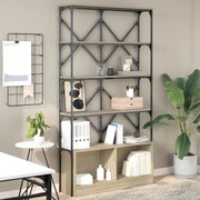 vidaXL Βιβλιοθήκη Sonoma Δρυς 100x26x180 εκ. Επεξεργ. Ξύλο &amp; Μέταλλο