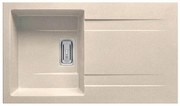 Pyramis Pyragranite Kartesio 1B 1D Beige Γρανιτένιος Αντιστρεφόμενος Ένθετος Νεροχύτης Με 1 Γούρνα και Ποδιά 86x50 cm