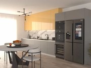 Intrahome   Σύνθεση  Έπιπλο  Κουζίνας  ΓΚΡΙ  ΑΝΟΙΧΤΟ /ΚΊΤΡΙΝΟ ΑΝΟΙΧΤΟ ΓΥΑΛΙΣΤΕΡΟ   05-5912361221  με blum μεντεσεδες  και συρτάρια 10  ΜΕΤΡΑ  ΤΡΕΧΟΝ
