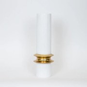 Βάζο Μεταλλικό 752-22018 15x15x46cmGold-White Estheti Home Μέταλλο