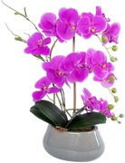 Τεχνητό Φυτό Σε Κασπώ Orchid 21119 Φ29x43cm Purple GloboStar Πηλός,Ύφασμα