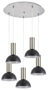 Φωτιστικό Οροφής  SE21-NM-4-5NM-MS3 ADEPT TUBE Nickel Matt Pendant Black Metal Shade+ - 51W - 100W - 77-8468