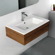 Bianco Ceramica Flat 36070 Λευκός Πορσελάνινος Νιπτήρας Μπάνιου Επικαθήμενος Επίπλου 71,5x46,5 cm
