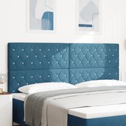 vidaXL Βελούδινο Κεφαλάρι Argyle Σκούρο Μπλε 200 cm Βελούδο