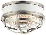 Πλαφονιέρα Φωτιστικό Οροφής 2xE27 40W IP20 Tollis Elstead QN-TOLLIS-F-BN Νίκελ Ματ