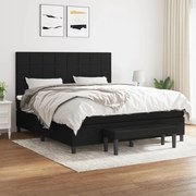 Κρεβάτι Boxspring με Στρώμα Μαύρο 160x200 εκ. Υφασμάτινο