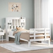 Κρεβάτι Βιβλιοθήκη Χωρίς Στρώμα 90x200 εκ Μασίφ Ξύλο Πεύκου