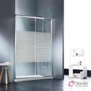 STARLET Slider 1+1 Πόρτα ντουζιέρας με 1 σταθερό &amp; 1 συρόμενο φύλλο CHROME 147-151 Υ180εκ &amp; 2Προφίλ Επέκτασης x3εκ