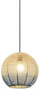 Φωτιστικό Κρεμαστό Ø49xH170cm 1xE27 Rattan Λευκό-Γαλάζιο Eurolamp 144-33031