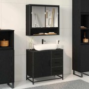 vidaXL Σετ Επίπλων Μπάνιου με συρτάρι 2 pcs Μαύρη δρυς 65 x 33 x 60 εκ