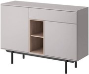 Lh-homefurniture Μπουφές  Inox: Γκρι+Jackson Hickory 125x89x40 INX-21s