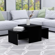 vidaXL Σετ Τραπεζάκια Σαλονιού Μαύρα 100 x 48 x 40 εκ. από Μοριοσανίδα