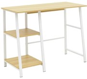 Γραφείο εργασίας Ferje με ράφια mdf σε ανοιχτό καρυδί με λευκή απόχρωση 100x48x75εκ 100x48x75 εκ.