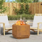 vidaXL Φωτιά Καφέ 58 x 58 x 51 cm Ατσάλι σκληρυθέν στον αέρα