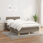 Κρεβάτι Boxspring με Στρώμα Taupe 120x200 εκ. Υφασμάτινο - Μπεζ-Γκρι