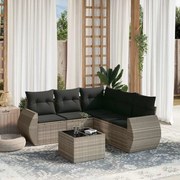 vidaXL Σαλόνι Κήπου Σετ 6 Τεμαχίων Γκρι Συνθετικό Ρατάν με Μαξιλάρια