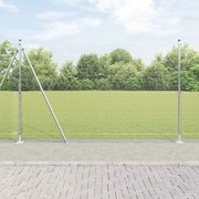 vidaXL Φράχτης με Στήλες. Ασημί 1.4 x 10 m Ατσάλι