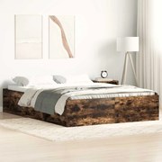 vidaXL Πλαίσιο Κρεβατιού Καπνιστή Δρυς 150x200 εκ. King Size