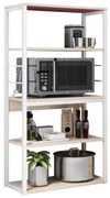 Ραφιέρα Κουζίνας PUFFIN Maple/Λευκό MDF/Μέταλλο 50x30x129cm - 14370227
