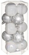 Χριστουγεννιάτικες Μπάλες (Σετ 15μχ) A-S Silver/White 694504AB