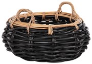 ΚΑΛΑΘΙ ΔΑΠΕΔΟΥ POTTS  ΜΑΥΡO&amp;ΦΥΣΙΚΟ ΧΡΩΜΑ- CL RATTAN Φ62x36Yεκ.