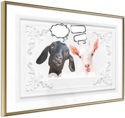 Αφίσα - Conversation of Two Goats - 30x20 - Χρυσό - Χωρίς πασπαρτού