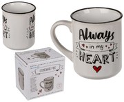 Κούπα ‘Always In My Heart’ Λευκό/Μαύρο Κεραμικό 250ml