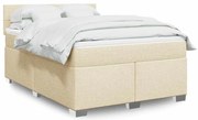 vidaXL Κρεβάτι Boxspring με Στρώμα Κρεμ 140x190 εκ. Υφασμάτινο