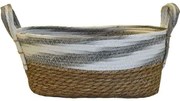 Καλάθι Ριγέ 00.06.67319 34x24x15cm Natural-Grey Mat