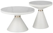 Intrahome Βοηθητικά τραπέζια Coozlin intrahome sintered stone σε απόχρωση λευκό μαρμάρου με λευκό-χρυσό μέταλλο | SKU: INTRAPA-130111431