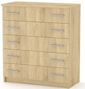 Συρταριέρα Penelope pakoworld 5 συρταριών sonoma 80.5x38x89εκ