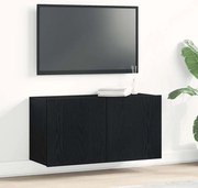 vidaXL Έπιπλο Τηλεόρασης Μαύρο Δρυς 80x30x41 εκ. από Τεχνητό Ξύλο