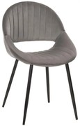Καρέκλα Oden HM9001.01 52x55x84cm Grey Βελούδο, Μέταλλο