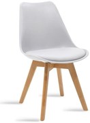 Καρέκλα Gaston PP-PU λευκό-φυσικό πόδι 43x51x75 εκ.