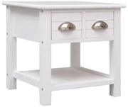 vidaXL Τραπέζι Βοηθητικό Λευκό 40 x 40 x 40 εκ. από Ξύλο Παυλώνιας